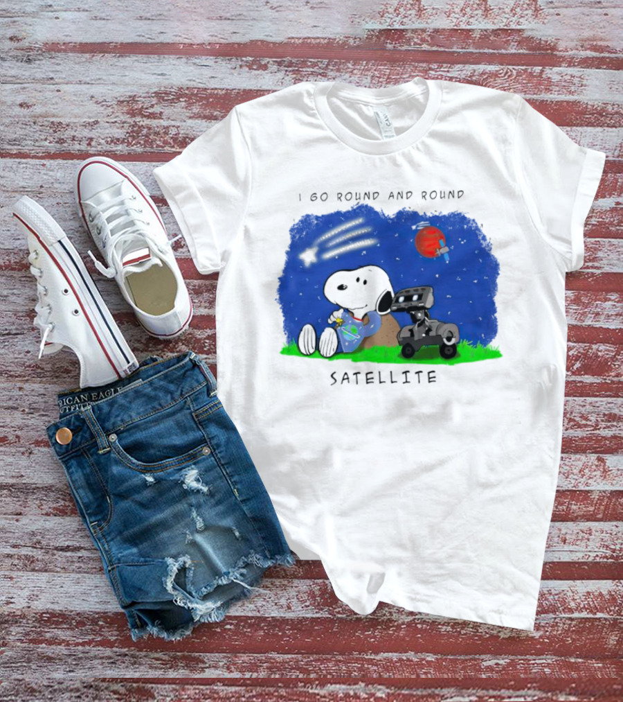 Snoopy I Go Round And Round Satellite Space Adventure T-Shirt