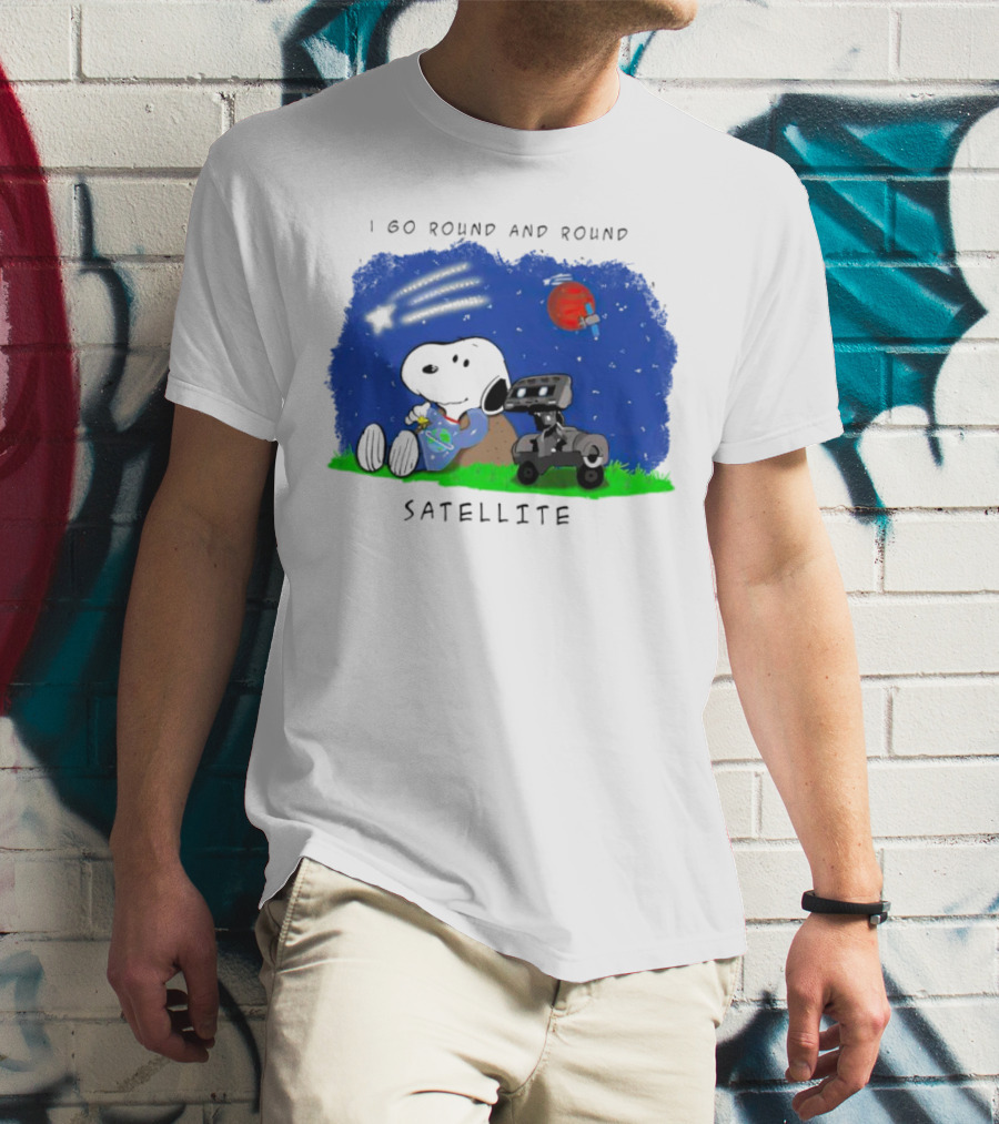 Snoopy I Go Round And Round Satellite Space Adventure T-Shirt