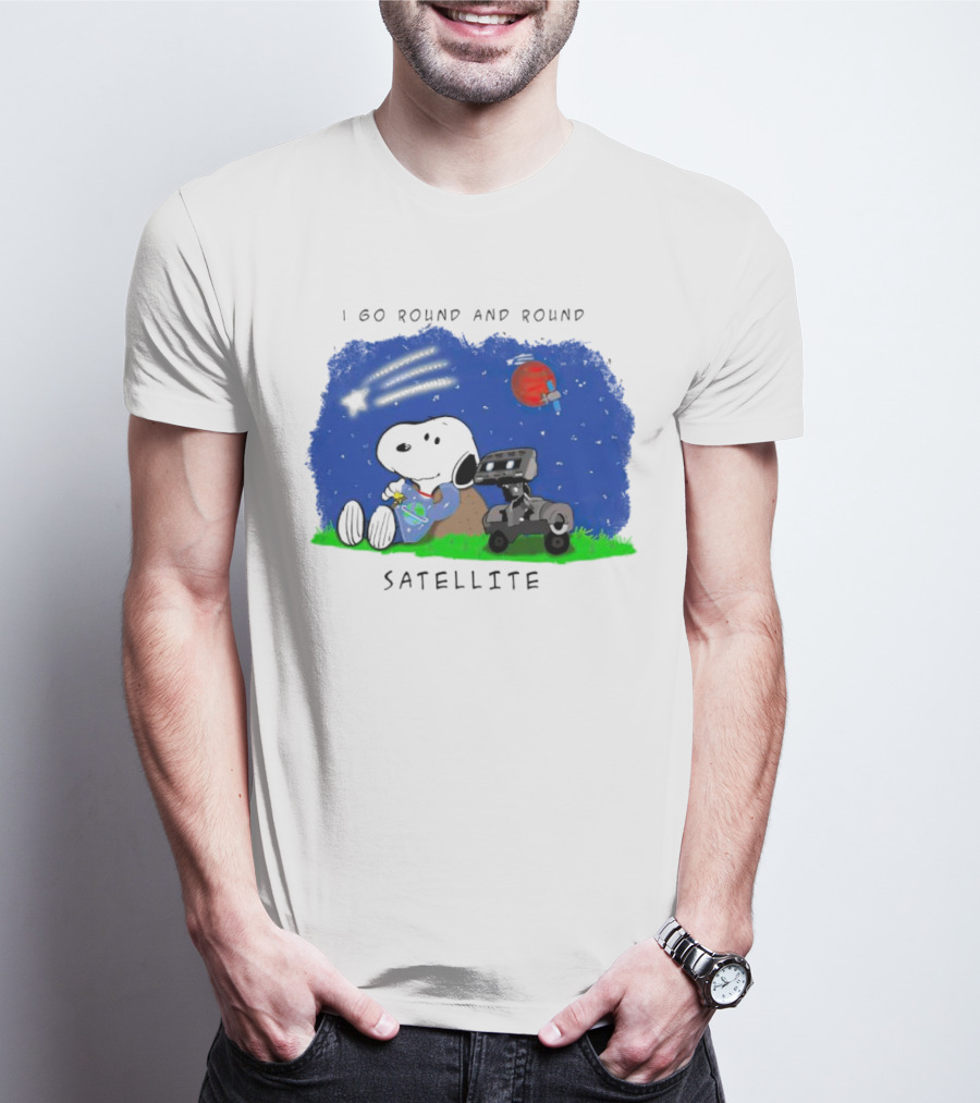 Snoopy I Go Round And Round Satellite Space Adventure T-Shirt