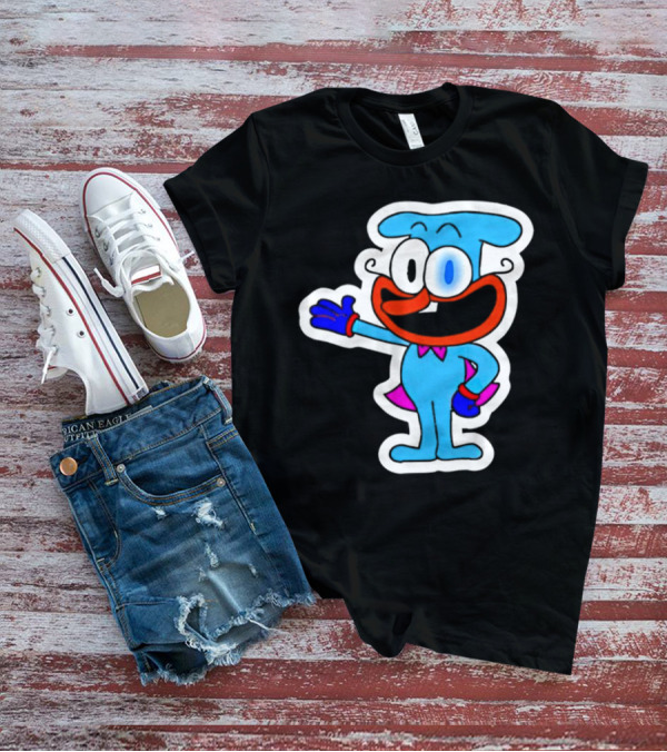 The Doise Cartoon Character With Blue Outfit And Red Accent Detailing T-Shirt