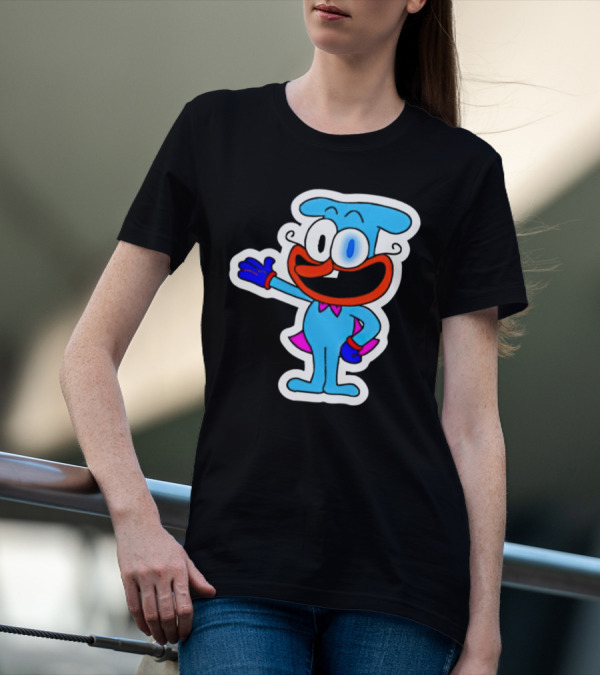 The Doise Cartoon Character With Blue Outfit And Red Accent Detailing T-Shirt