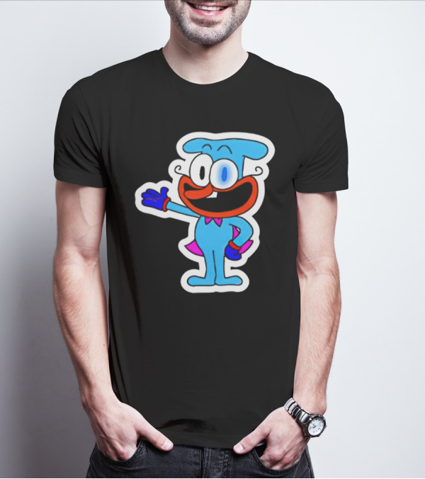 The Doise Cartoon Character With Blue Outfit And Red Accent Detailing T-Shirt
