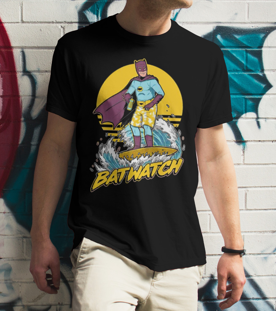 Batwatch Batman Surfing Bat Beach Summer T-Shirt