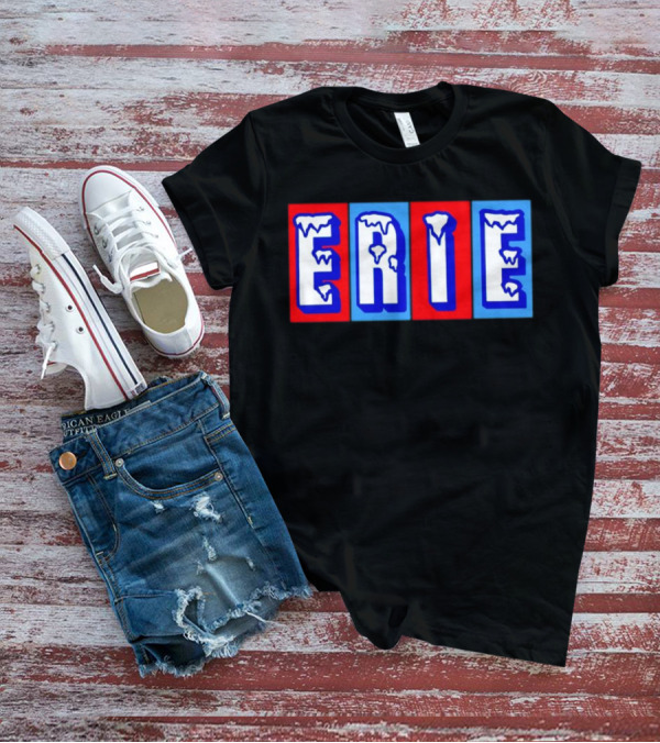 ERIE Ice Block Letters T-Shirt