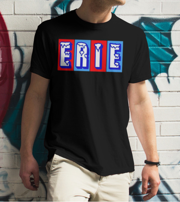 ERIE Ice Block Letters T-Shirt