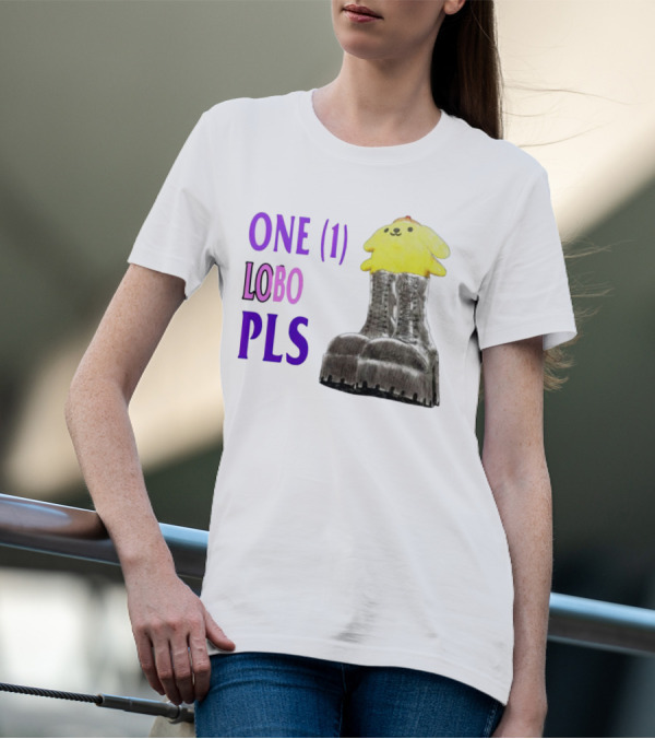 ONE (1) LOBO PLS Yellow Character Black Boots T-Shirt