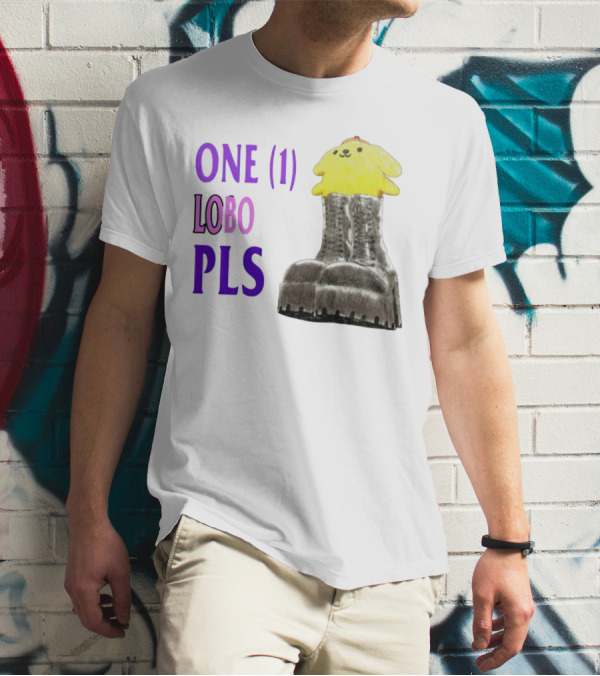 ONE (1) LOBO PLS Yellow Character Black Boots T-Shirt