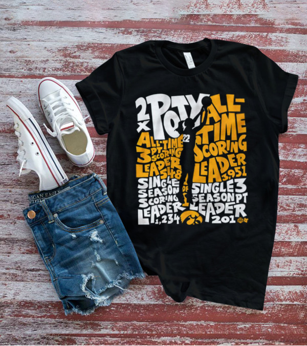 2X POTY Iowa All Time Scoring Leader 3951 Single Season Scoring Leader 1234 T-Shirt