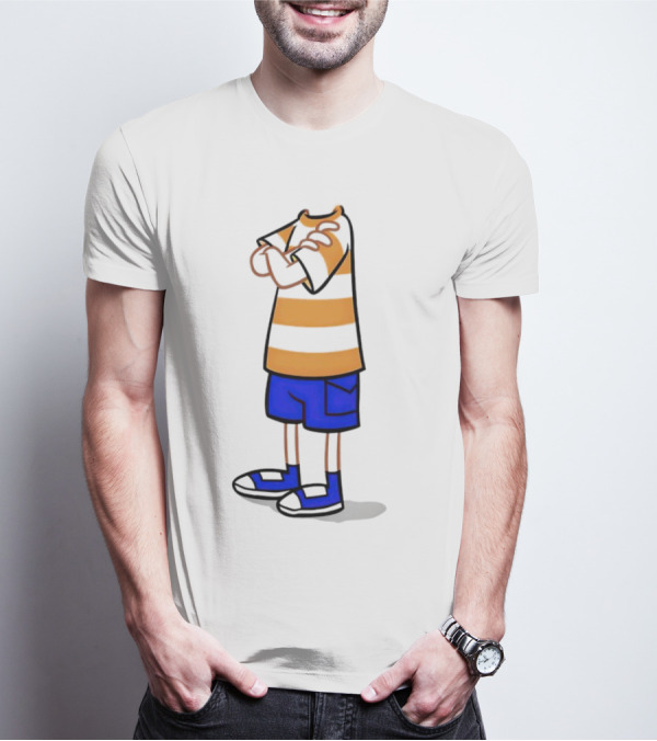 Phineas Ferb Cartoon Style Stun Body Outfit Blue Shorts T-Shirt