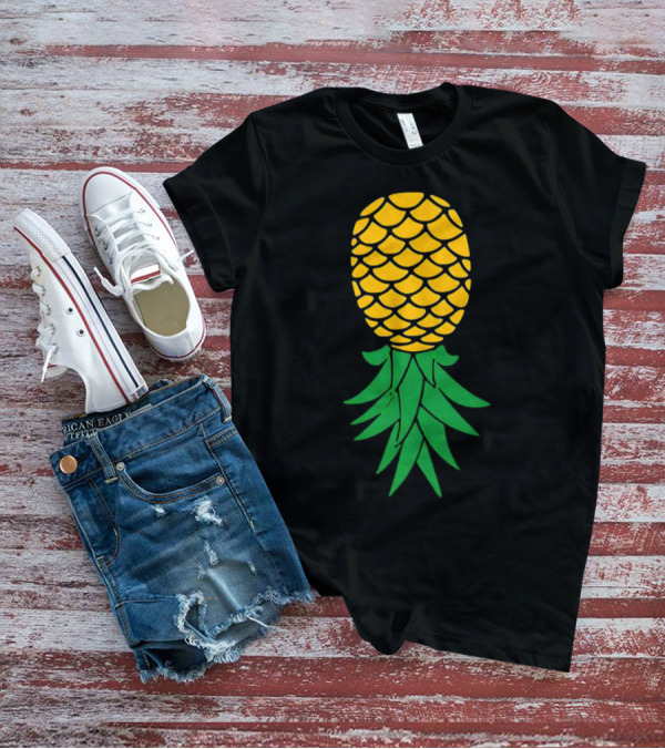 Upside Down Pineapple Yellow Green Scales T-Shirt