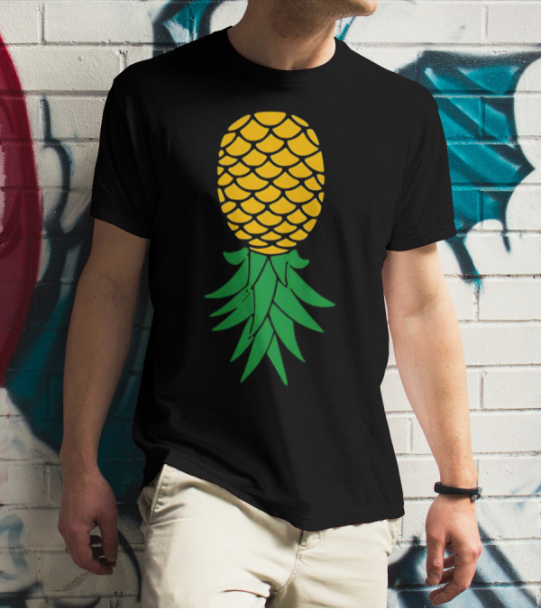 Upside Down Pineapple Yellow Green Scales T-Shirt