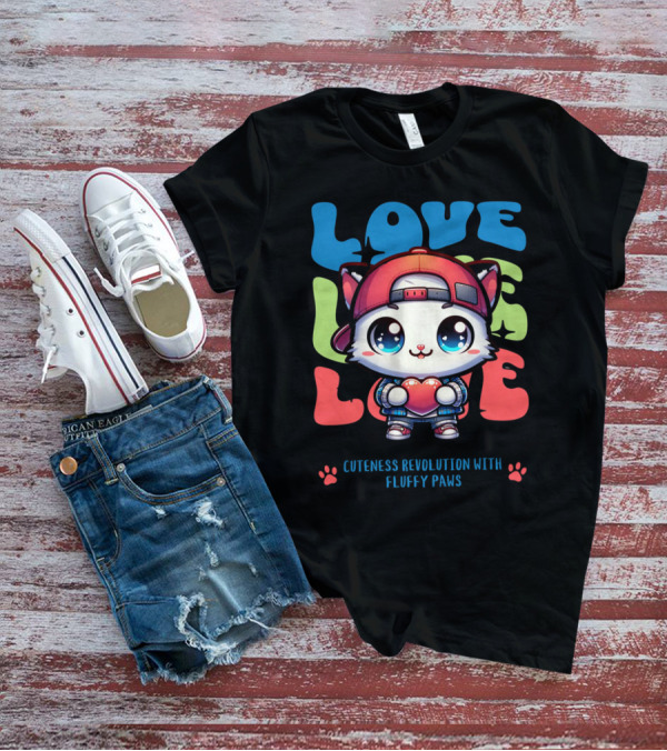 Love Love Love Cuteness Revolution With Fluffy Paws T-Shirt