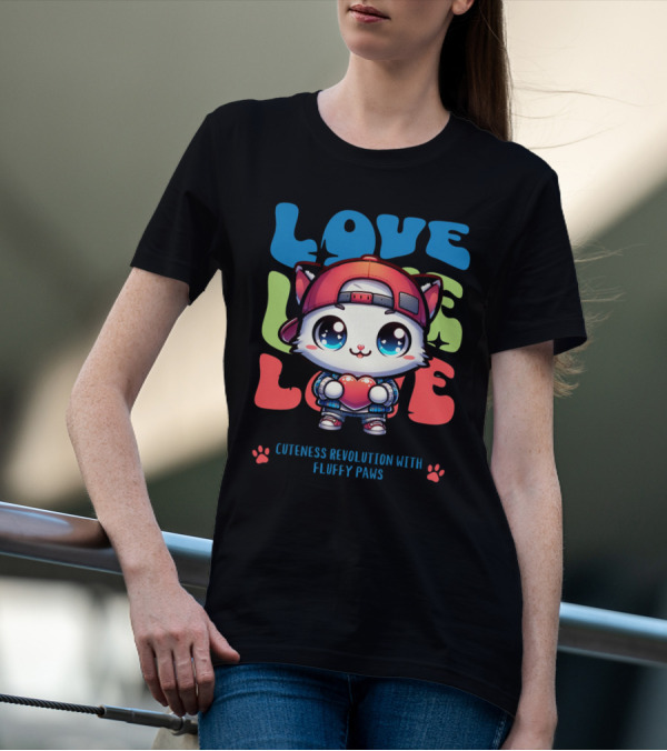 Love Love Love Cuteness Revolution With Fluffy Paws T-Shirt