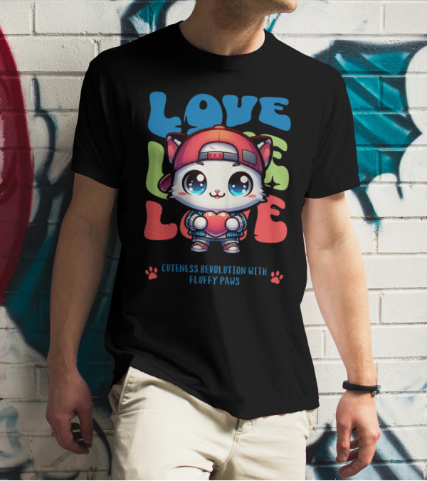 Love Love Love Cuteness Revolution With Fluffy Paws T-Shirt