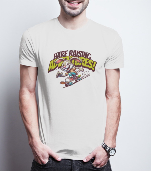 Hare Raising Adventures Skateboarding Rabbit T-Shirt