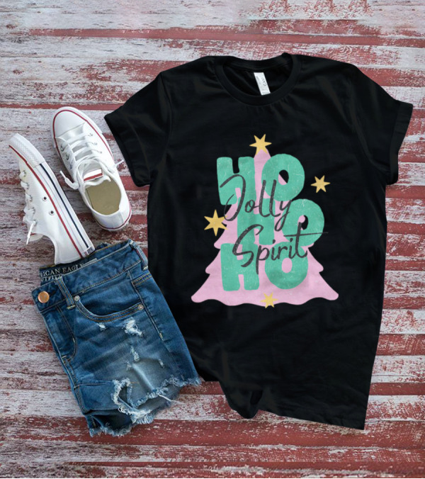 HO HO HO Jolly Spirit Christmas Tree Stars T-Shirt
