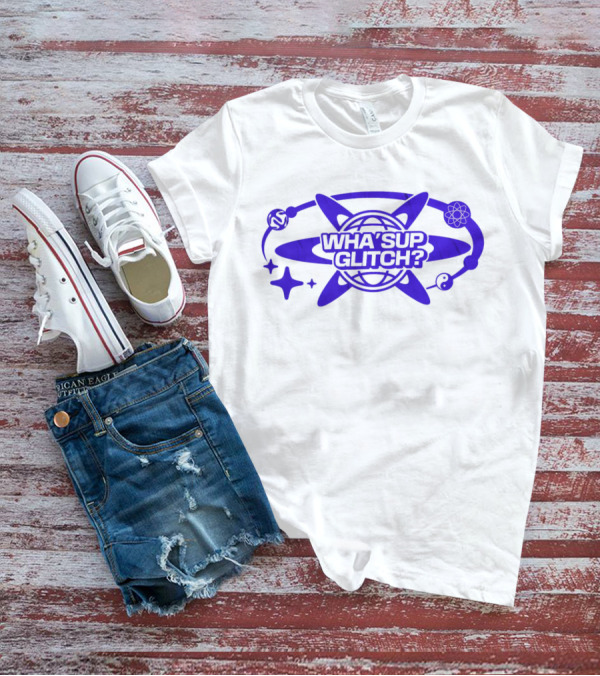 WHA'SUP GLITCH YNOT2K Retro Tech Atomic Globe T-Shirt