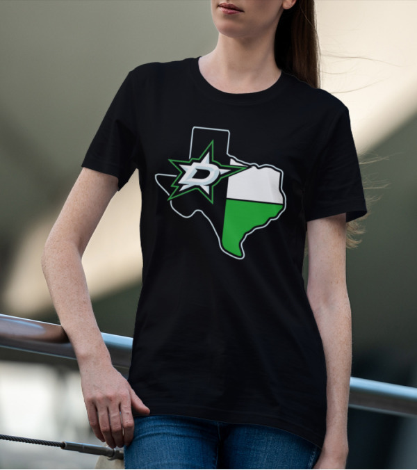 Dallas Stars NHL Texas Outline And Emblem T-Shirt