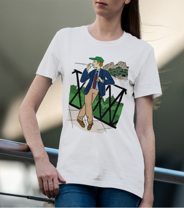 Dick Carroll Roy Rober’s Green Cap And Cityscape Pipe Smoker T-Shirt