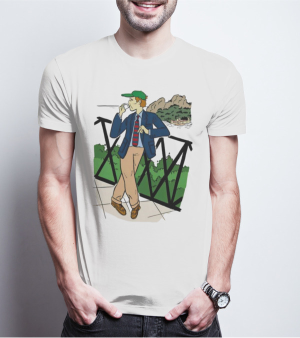 Dick Carroll Roy Rober’s Green Cap And Cityscape Pipe Smoker T-Shirt