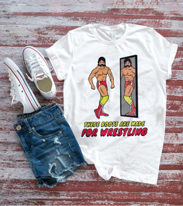 These Boots Are Made For Wrestling Reflective Wrestler Mirror Image T-Shirt