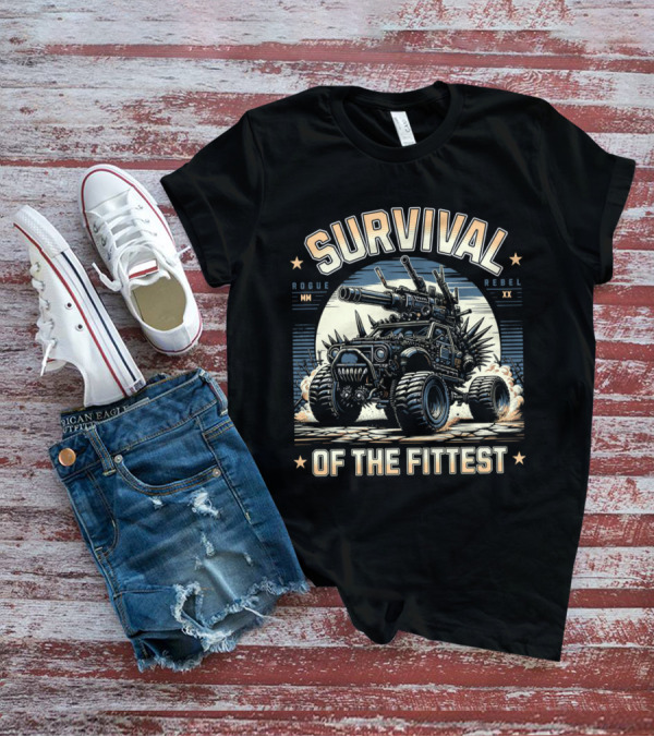Survival Of The Fittest Rogue Rebel Monster Truck T-Shirt