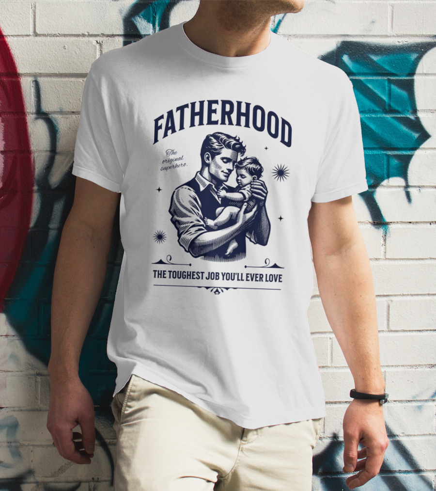 FATHERHOOD The Original Superhero The Toughest Job You'll Ever Love T-Shirt