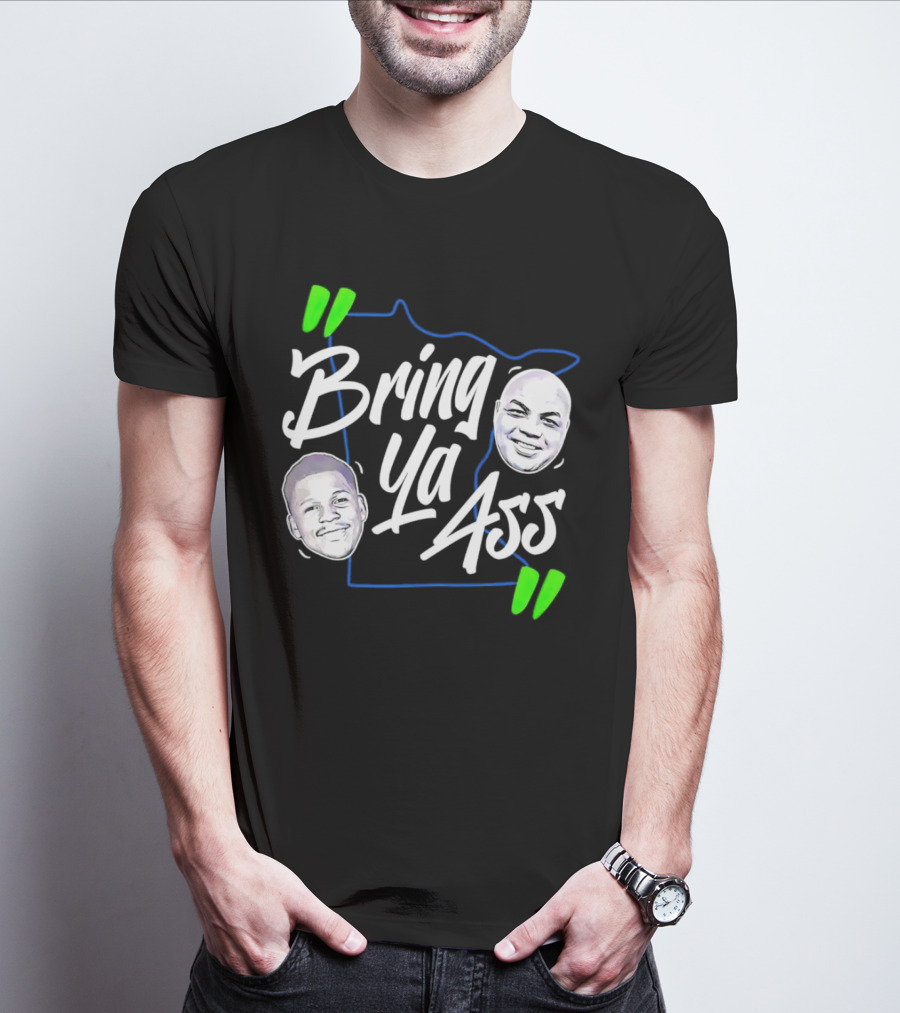 Anthony Edwards Charles Barkley Bring Ya Ass Minnesota Shape T-Shirt