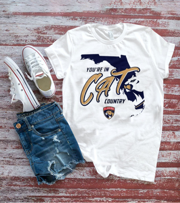 Florida Panthers You're In Cat Country Map Outline T-Shirt