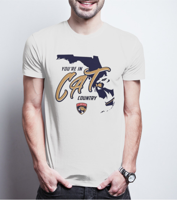Florida Panthers You're In Cat Country Map Outline T-Shirt