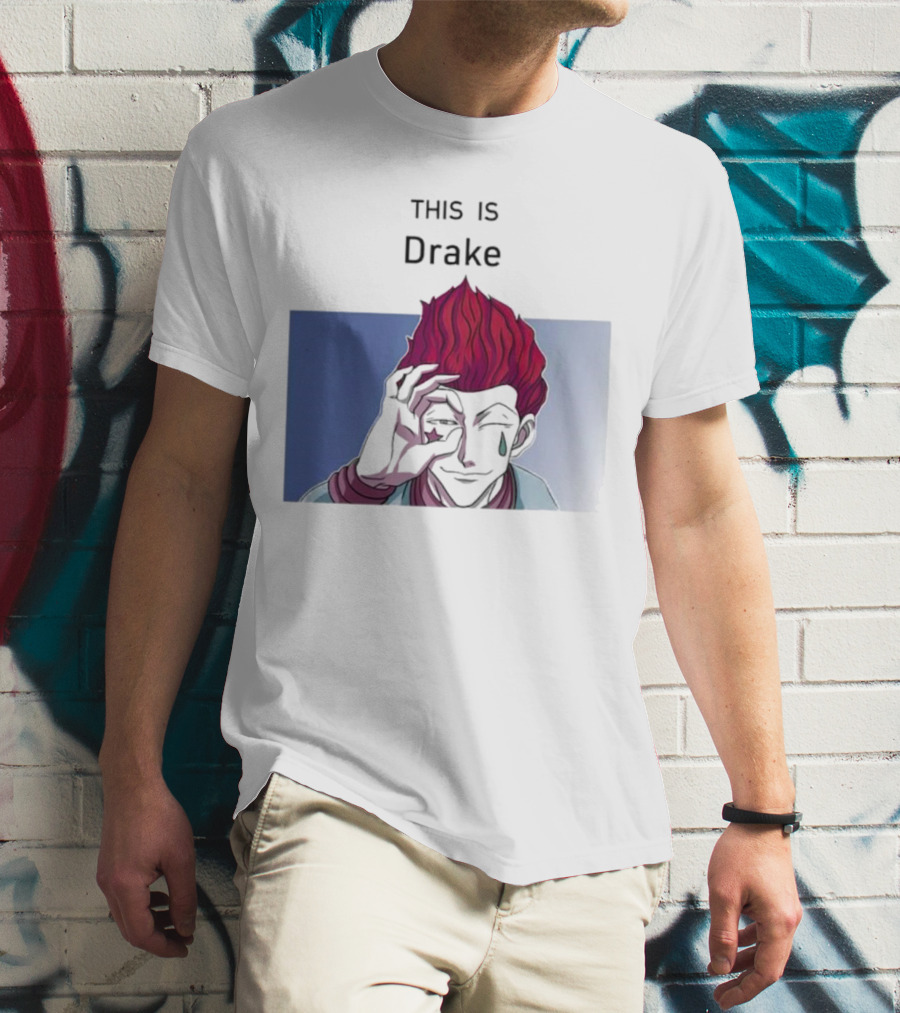 Hisoka This Is Drake Tear Symbol Pink Hair Anime Meme T-Shirt