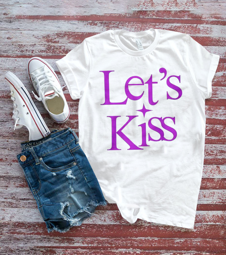 Let’s Kiss Starry Violet Text T-Shirt