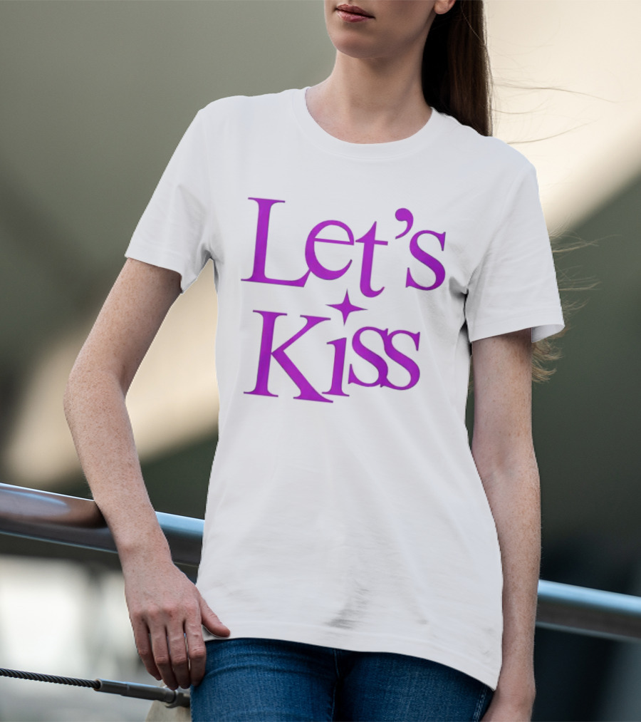 Let’s Kiss Starry Violet Text T-Shirt