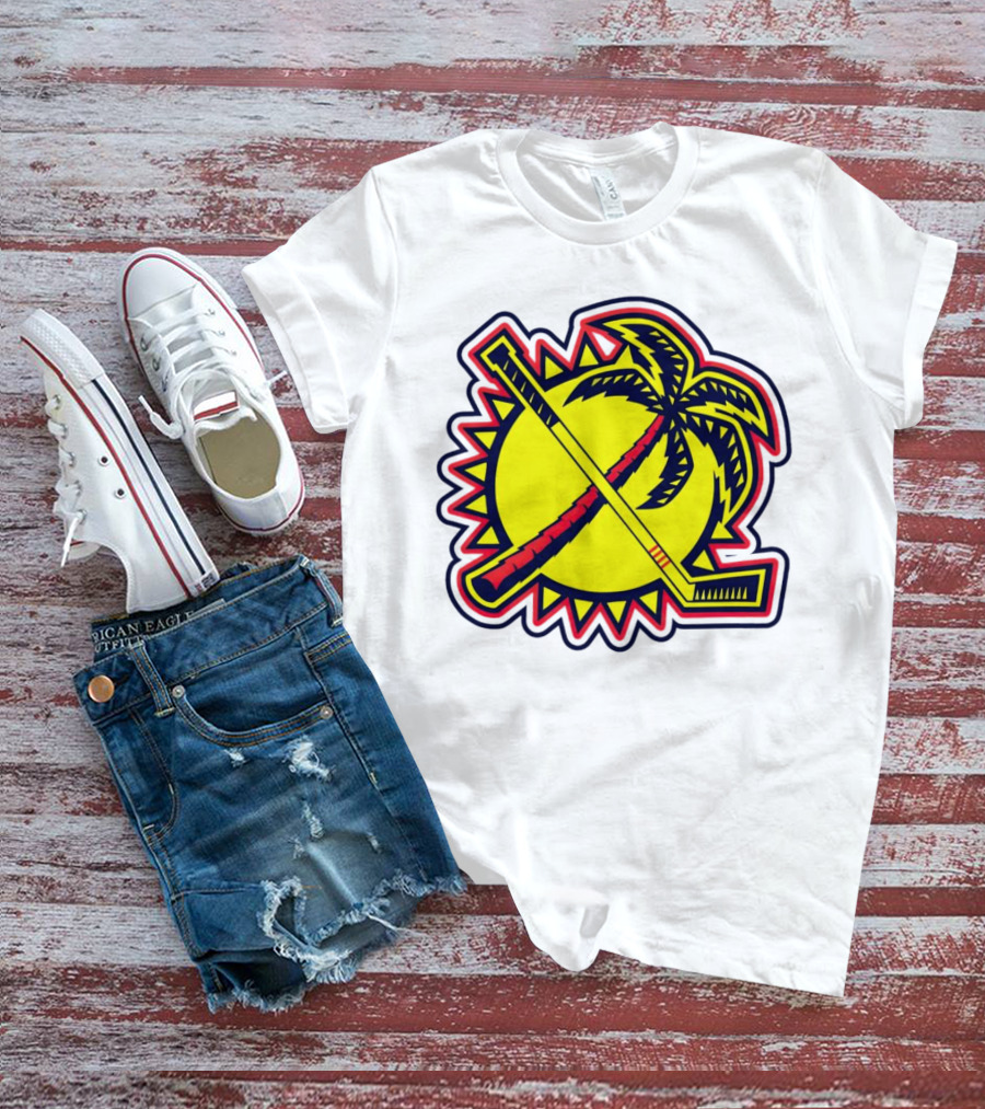 Florida Panthers Sun Coconut Tree Hockey Stick Palm T-Shirt