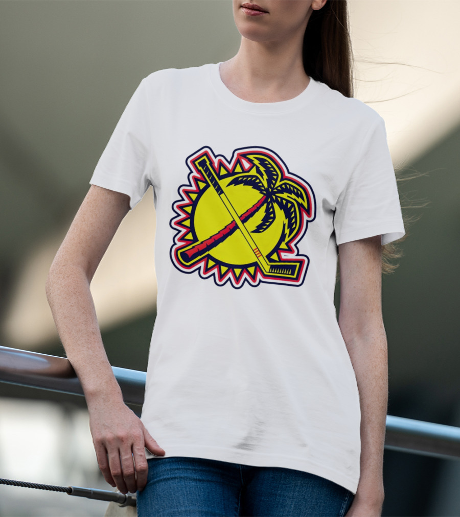 Florida Panthers Sun Coconut Tree Hockey Stick Palm T-Shirt