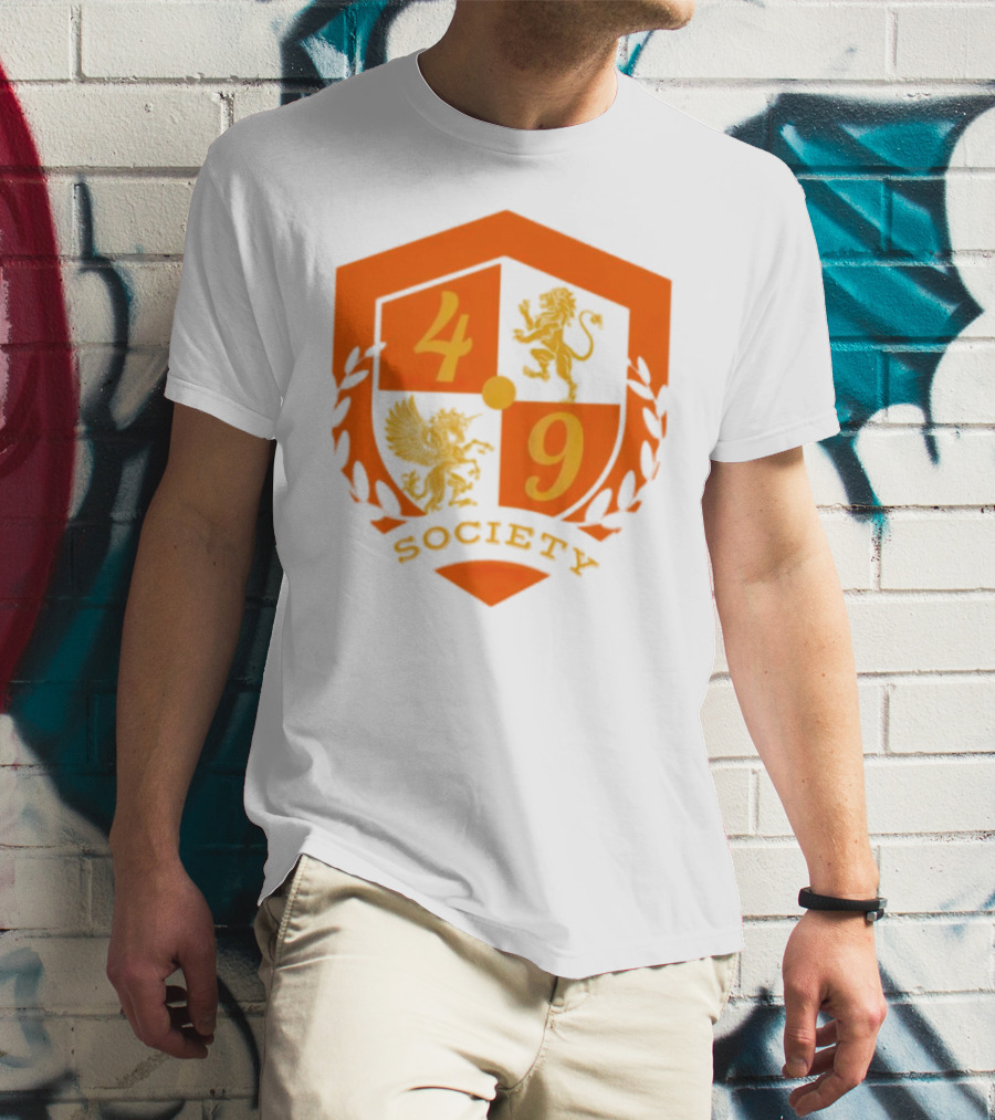 49 Society Crest With Heraldic Lion And Griffin Emblem T-Shirt