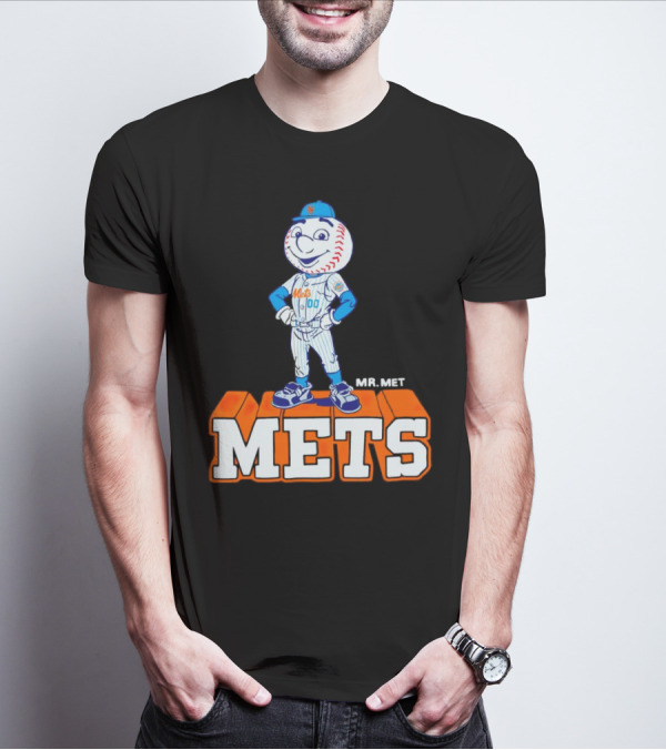 Mr Met New York Mets Baseball Mets Mascot T-Shirt