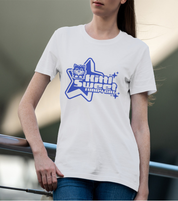 Kitti Sweet Funny Y2K Cat Star T-Shirt