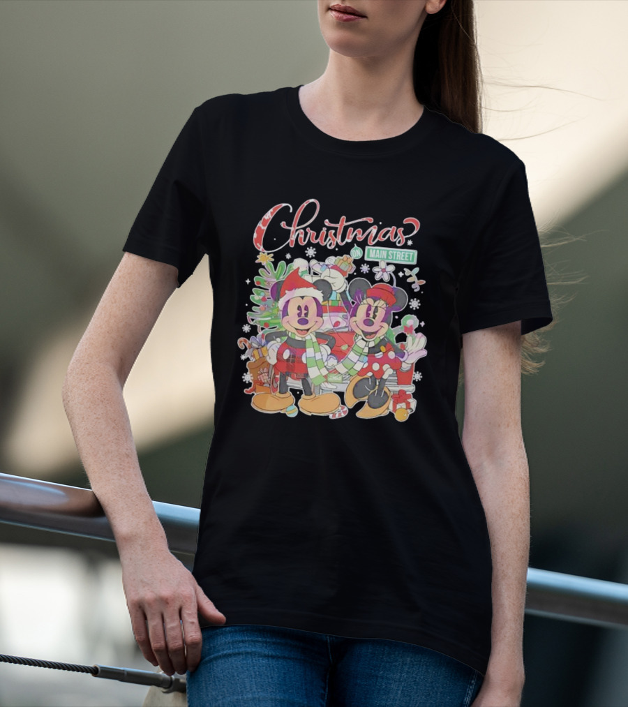 Christmas On Main Street With Mickey And Minnie T-Shirt