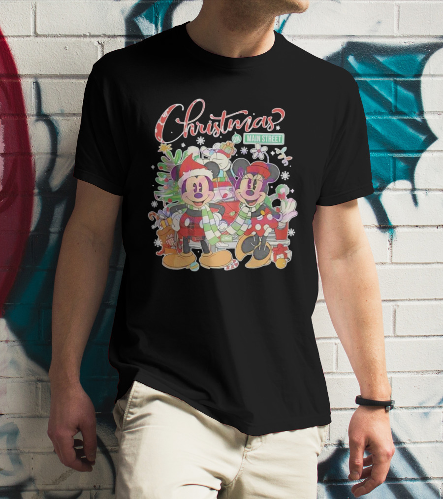 Christmas On Main Street With Mickey And Minnie T-Shirt