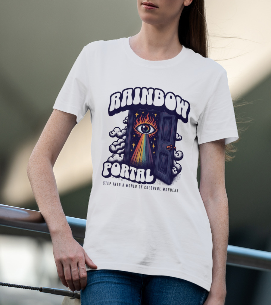 Rainbow Portal Step Into A World Of Colorful Wonders T-Shirt