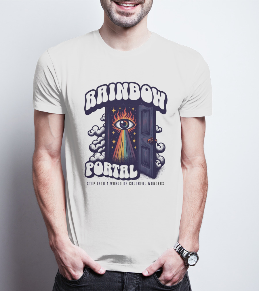 Rainbow Portal Step Into A World Of Colorful Wonders T-Shirt