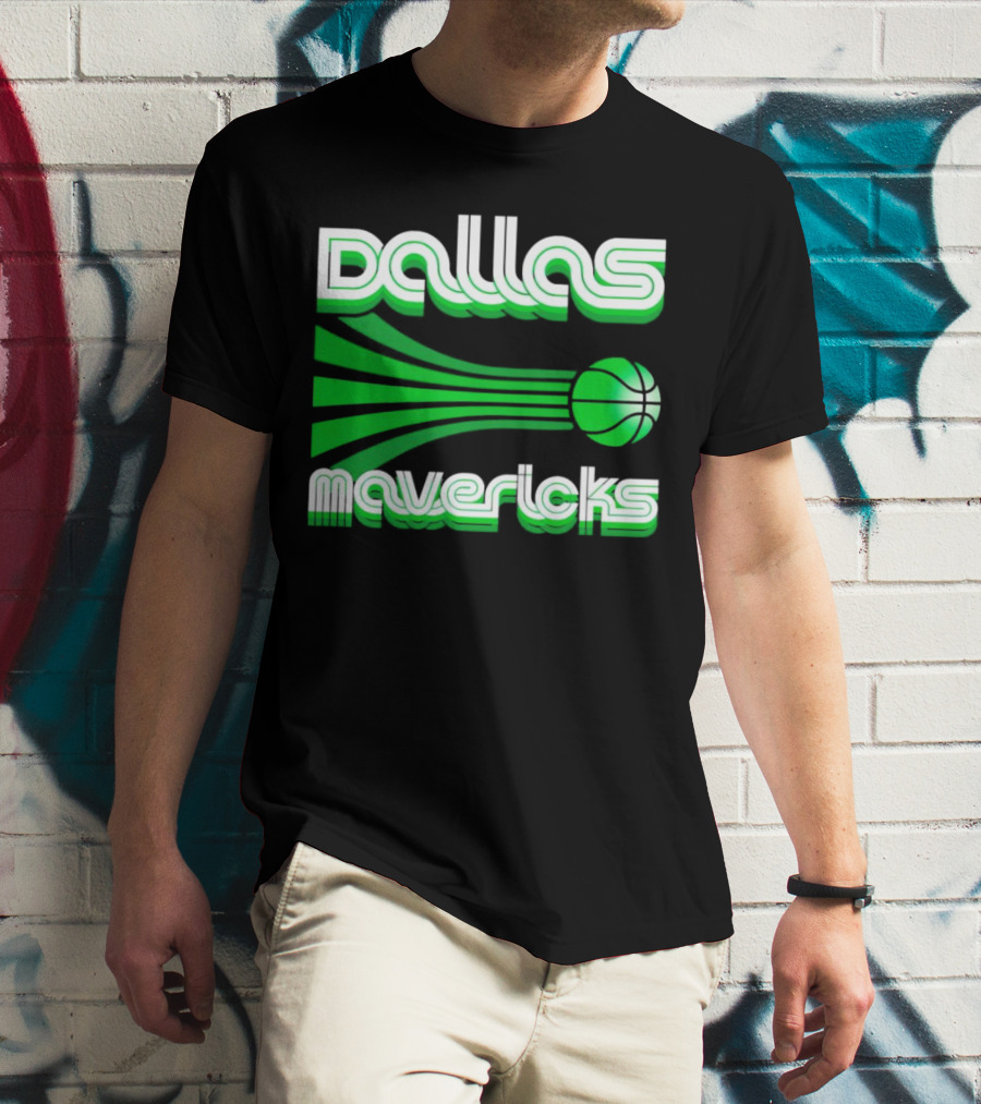 Dallas Mavericks Retro Green Basketball T-Shirt