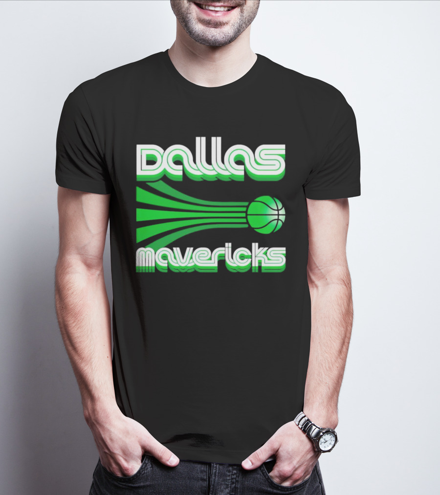 Dallas Mavericks Retro Green Basketball T-Shirt