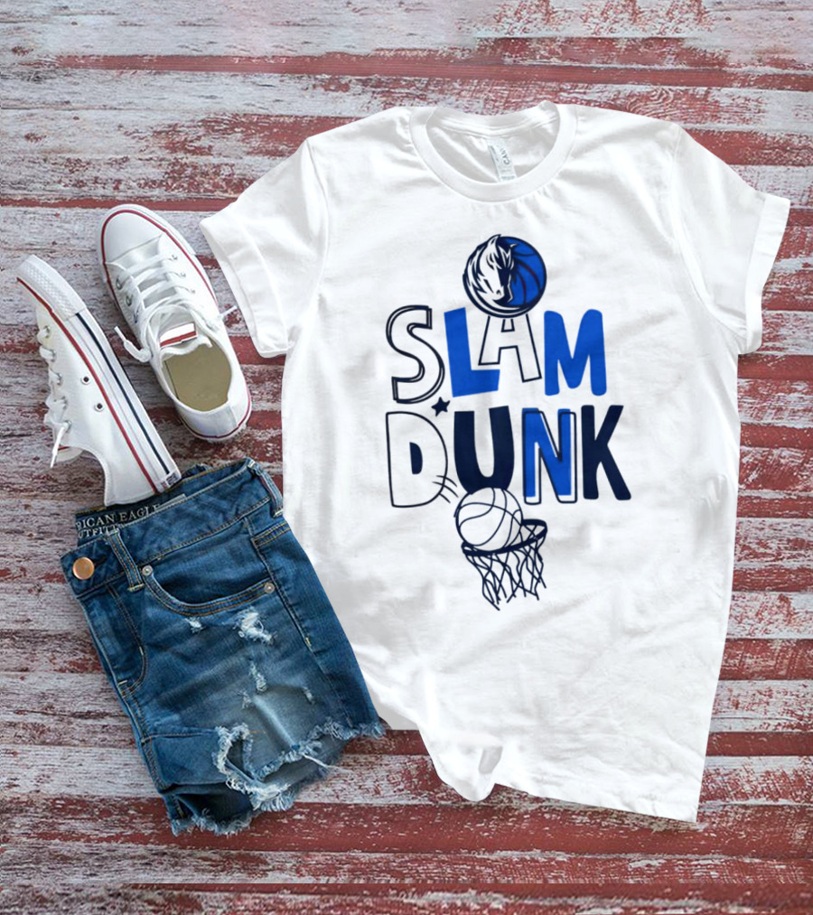 Dallas Mavericks NBA Slam Dunk Basketball T-Shirt
