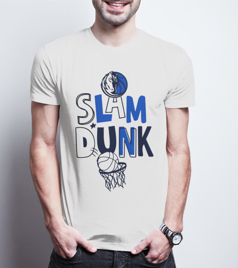 Dallas Mavericks NBA Slam Dunk Basketball T-Shirt