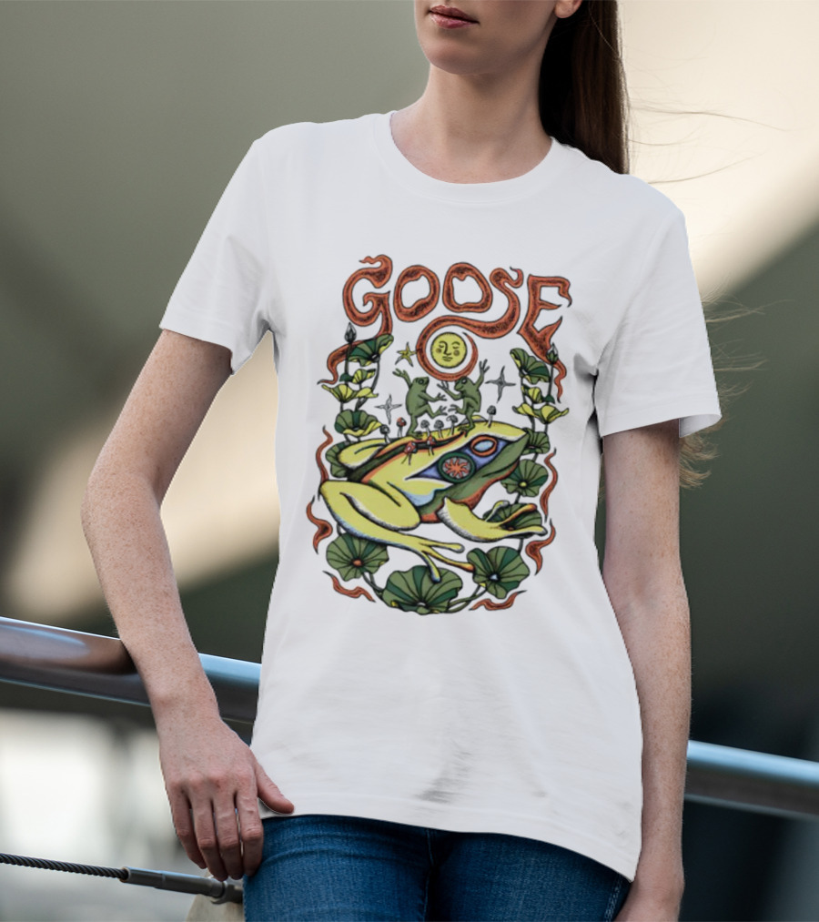 Goose The Band Frog Sun Nature Motif T-Shirt