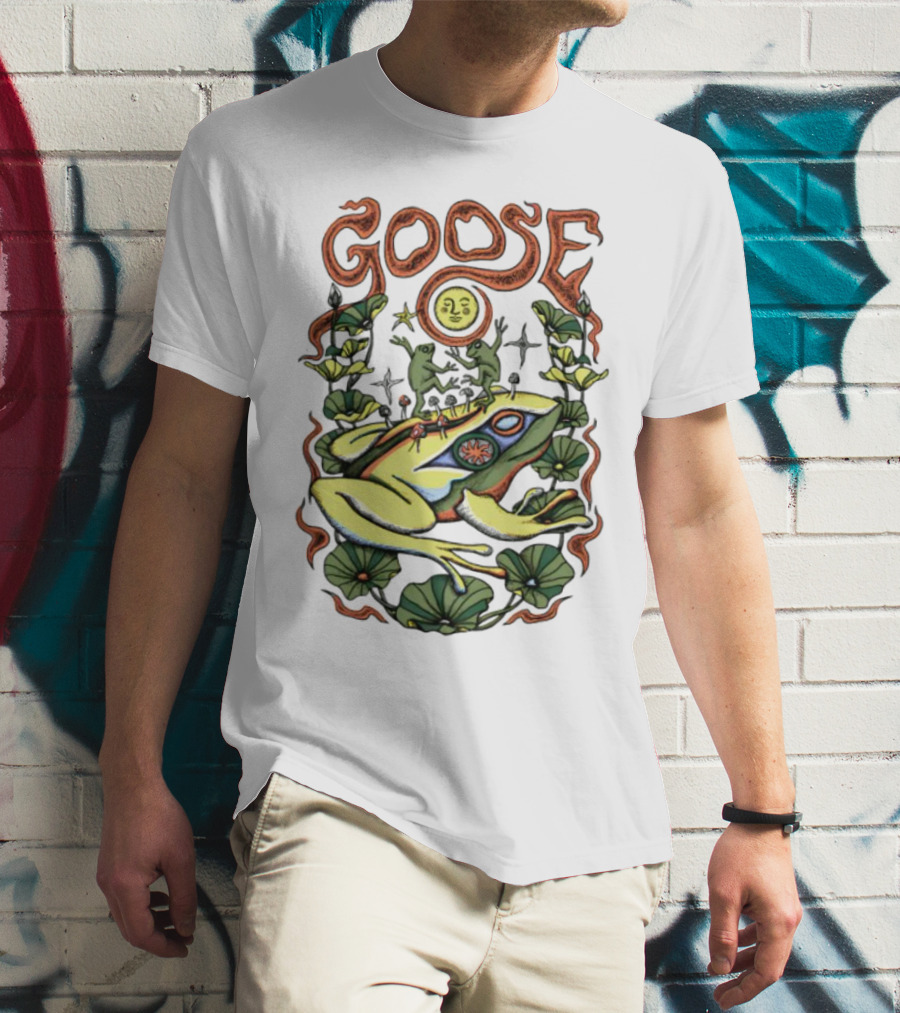 Goose The Band Frog Sun Nature Motif T-Shirt