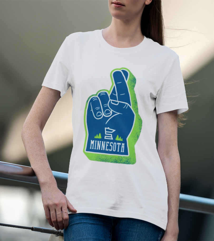 Minnesota Timberwolves Fingers Crossing Foam Hand T-Shirt