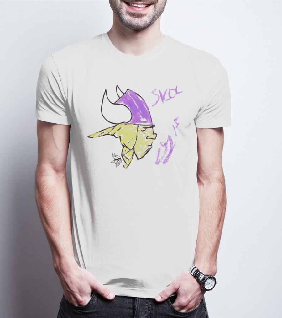 Skol Vikings Helmet Sketch Rookies Paint Minnesota Vikings T-Shirt